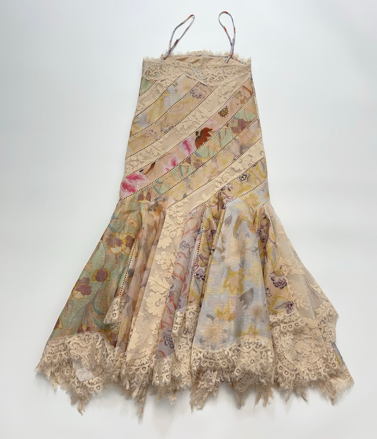 Zimmermann Patchwork Lace-Trimmed Floral Maxi Dress