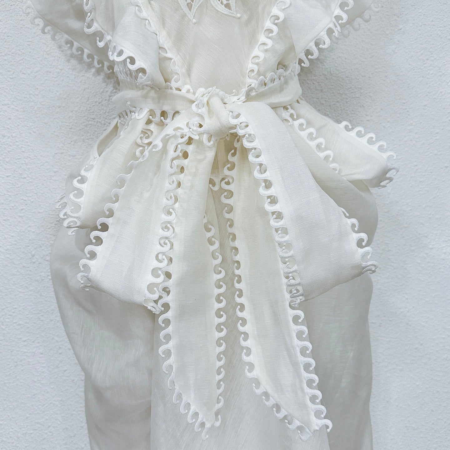 Zimmermann Embroidered Linen-Silk Midi Dress with Slip Lining