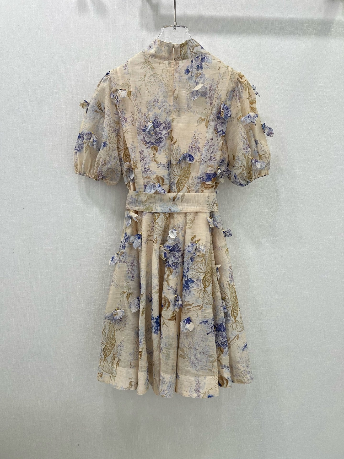 Zimmermann Floral Linen Lantern Sleeve Midi Dress – 2-Piece Set