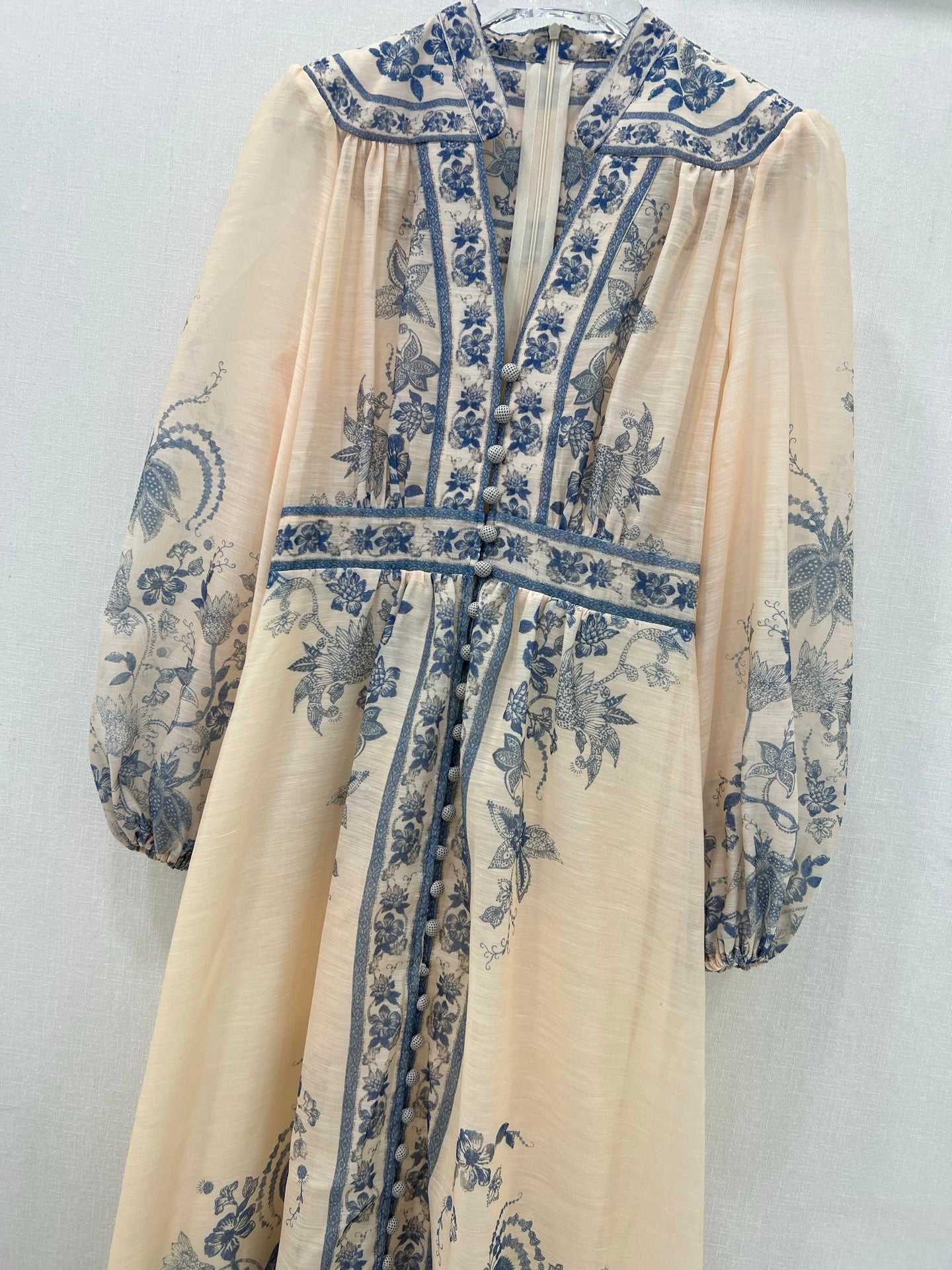 Zimmermann Floral Embroidered Maxi Dress with Animal Motif Hem