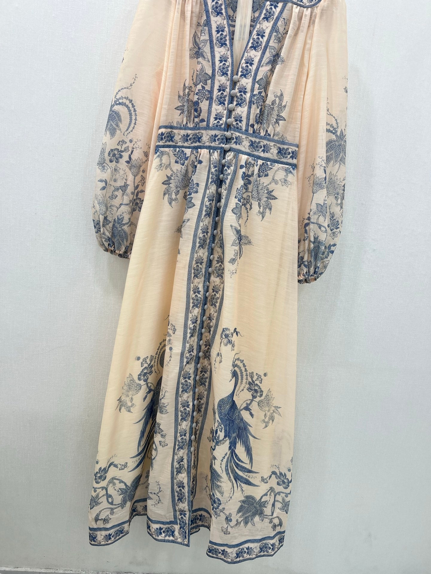 Zimmermann Floral Embroidered Maxi Dress with Animal Motif Hem