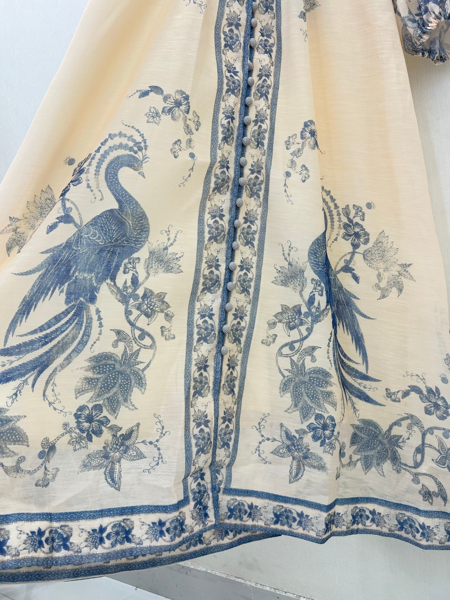 Zimmermann Floral Embroidered Maxi Dress with Animal Motif Hem