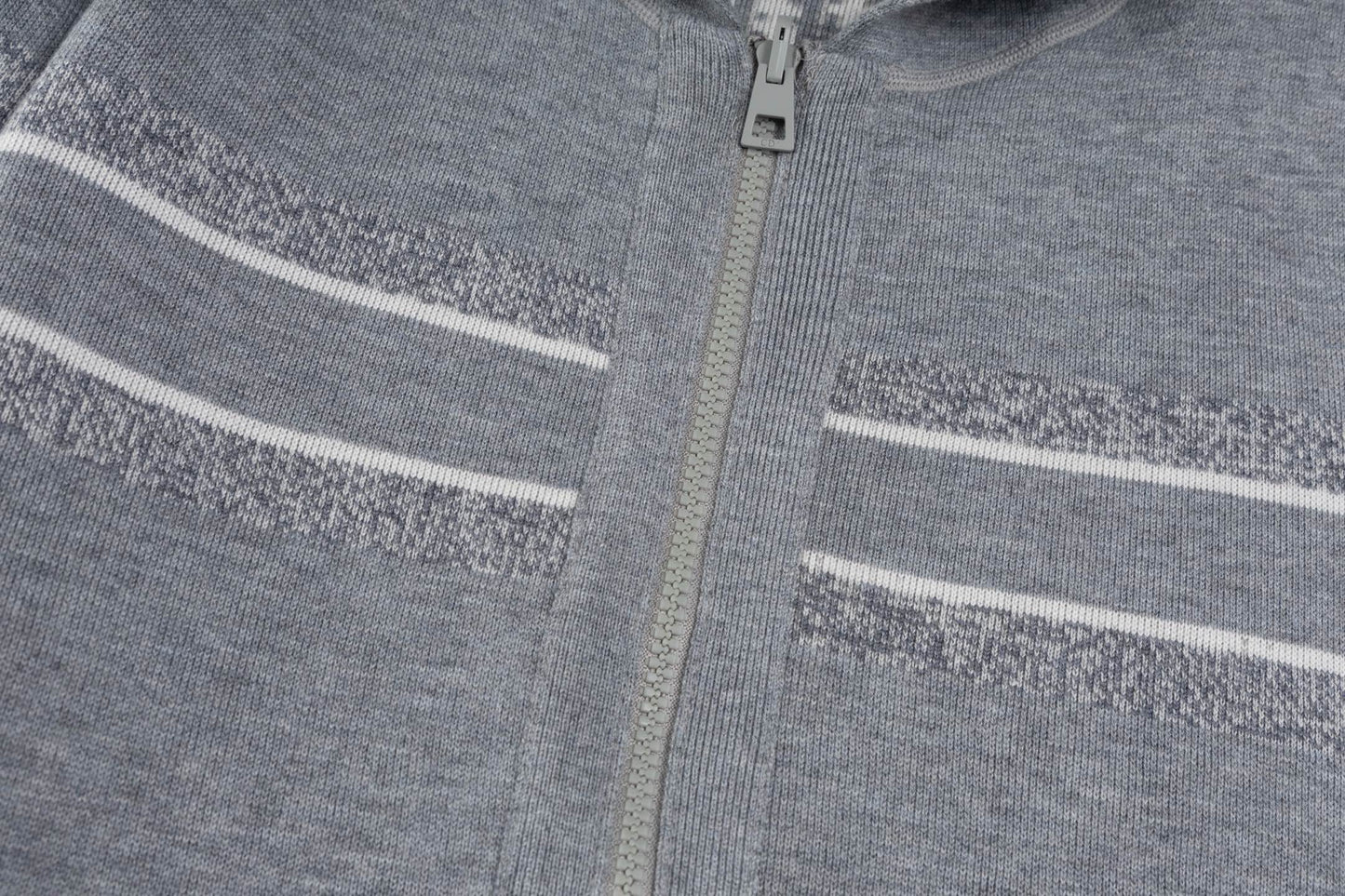 Christian Dior Reversible Jacquard Cashmere Knit Hooded Jacket in Grey