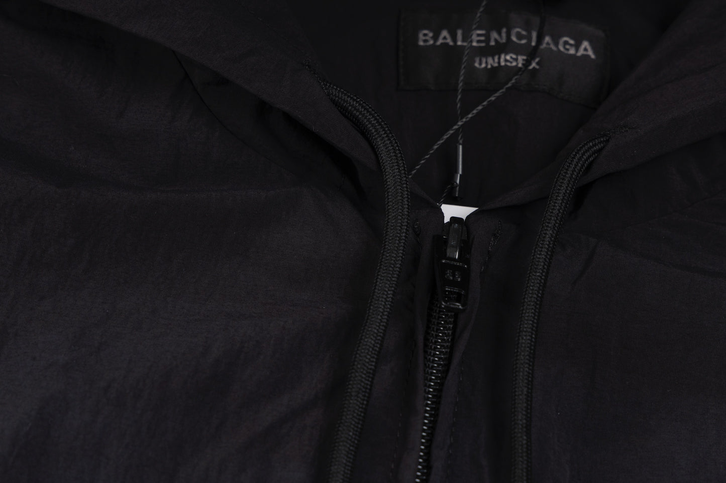 Balenciaga Black Hooded Sports Jacket Lightweight Windbreaker