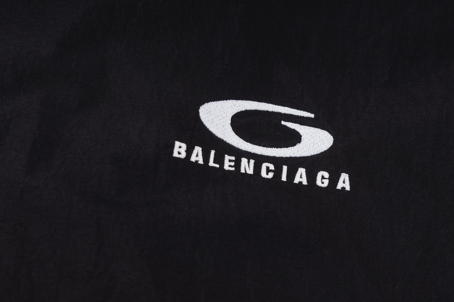 Balenciaga Black Hooded Sports Jacket Lightweight Windbreaker