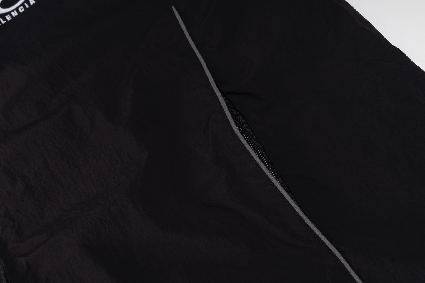 Balenciaga Black Hooded Sports Jacket Lightweight Windbreaker