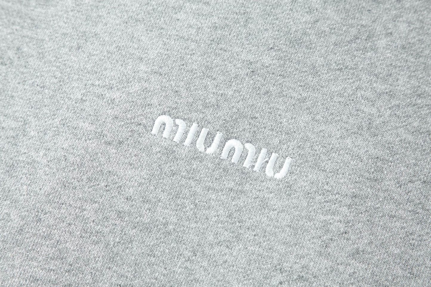 Miu Miu Logo Half-Zip Sweatshirt – Grey