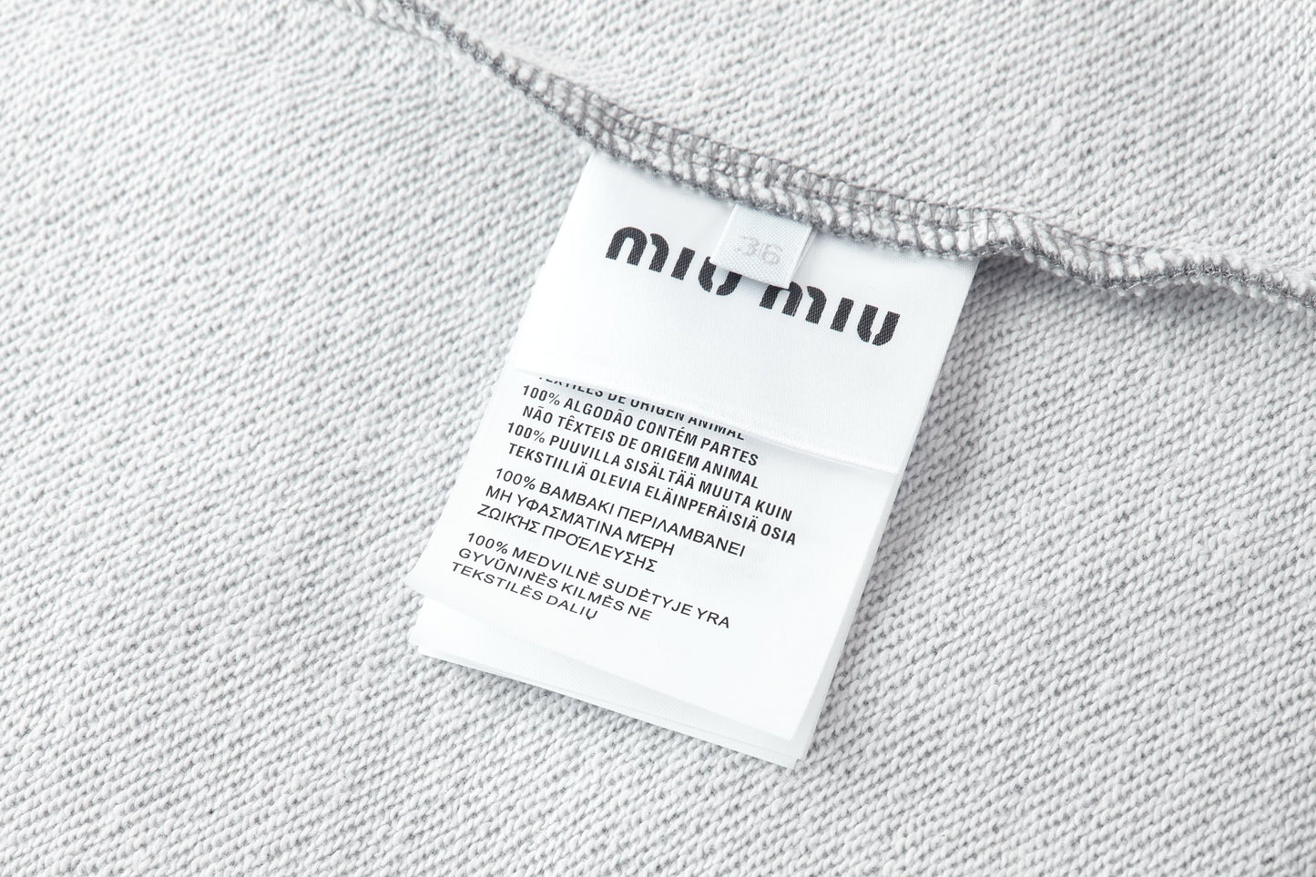Miu Miu Logo Half-Zip Sweatshirt – Grey