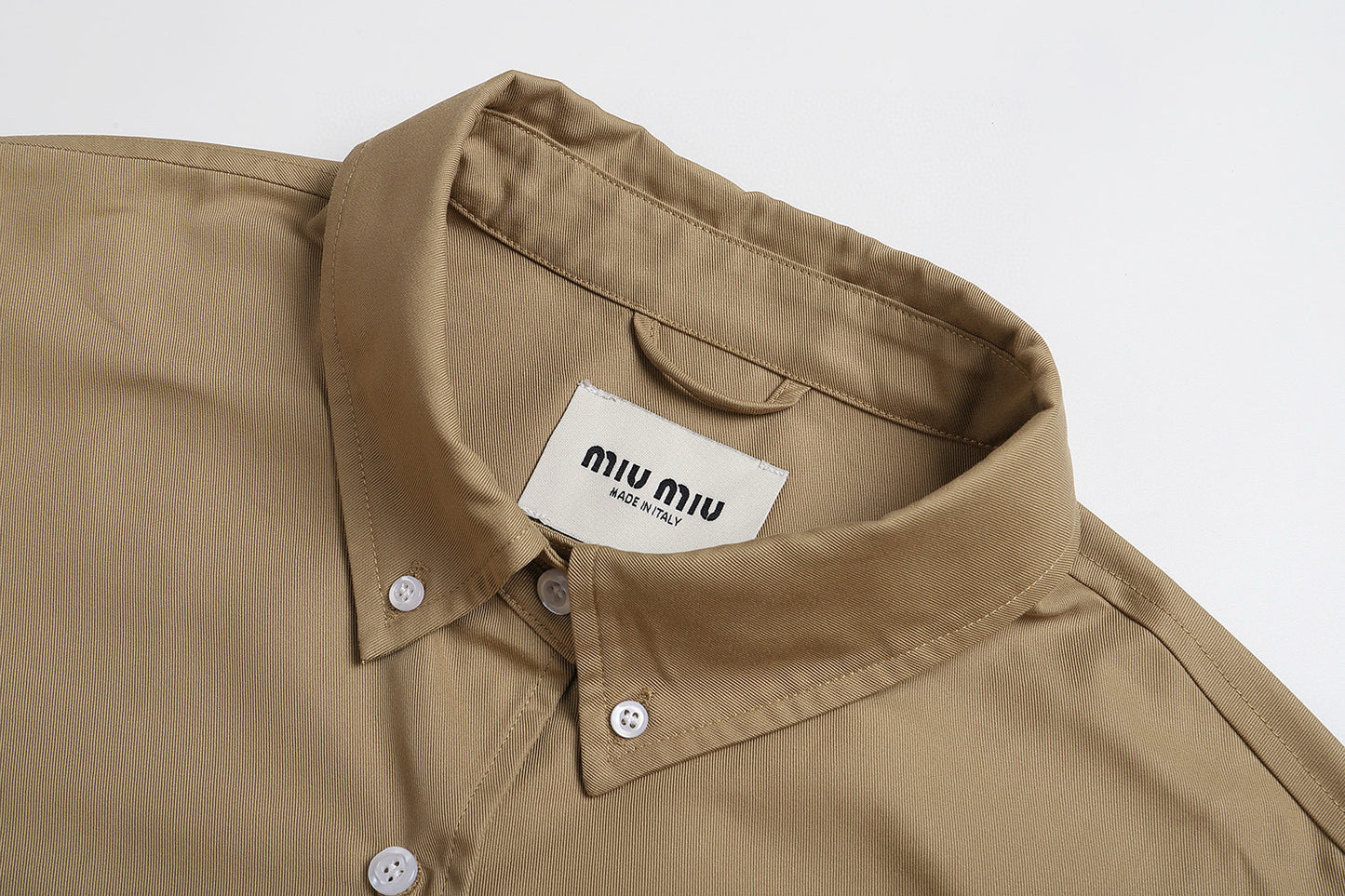 Miu Miu Embroidered Button-Up Jacket – Khaki