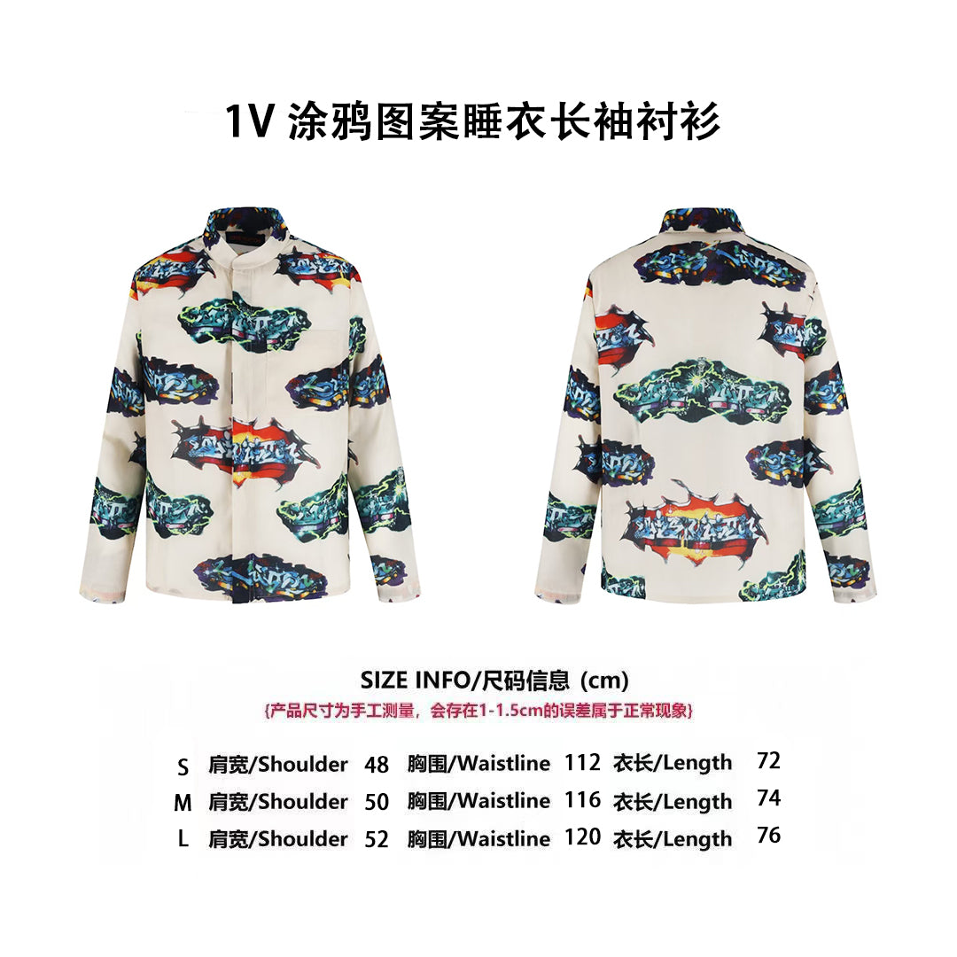 Louis Vuitton Graffiti Print Pajama Long Sleeve Shirt