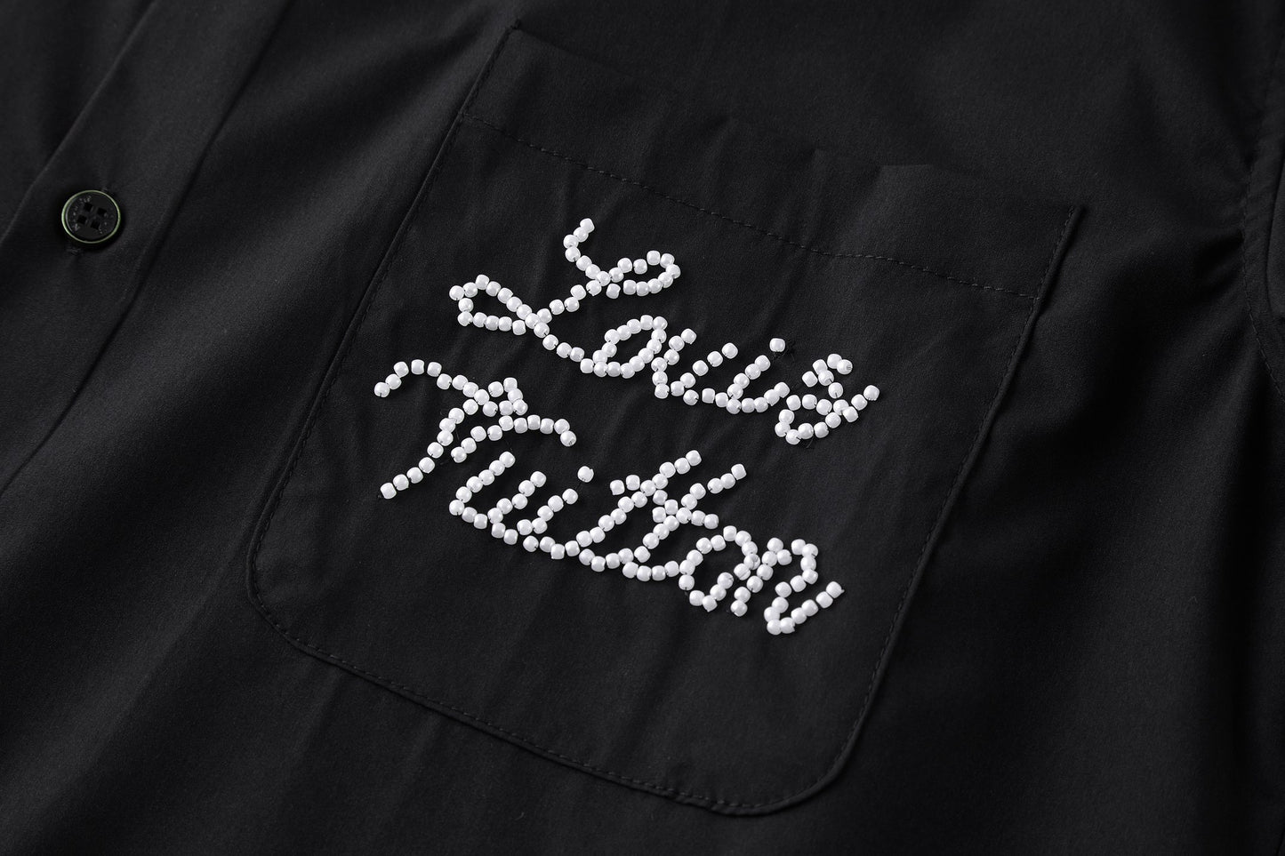 Louis Vuitton Beaded Pocket Logo Long Sleeve Shirt