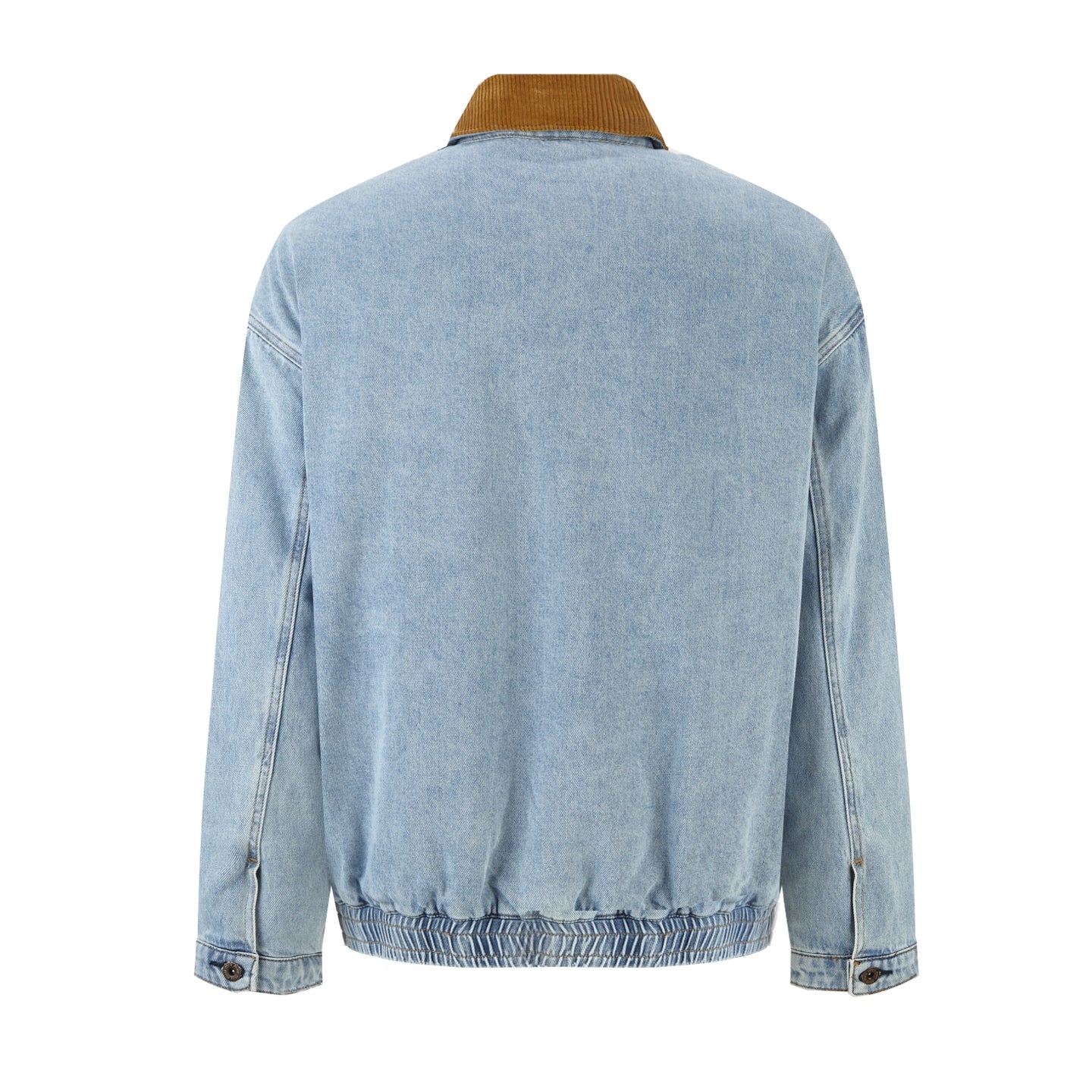 Miu Miu Denim Jacket with Corduroy Collar and Embroidered Pocket