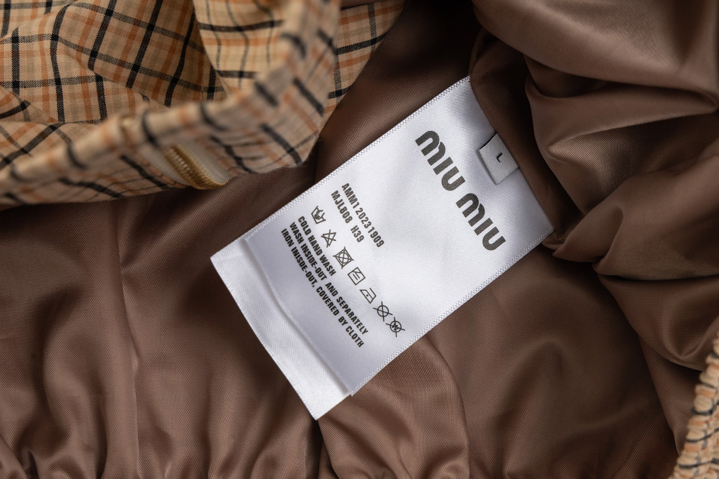 Miu Miu 24FW Checked Jacket