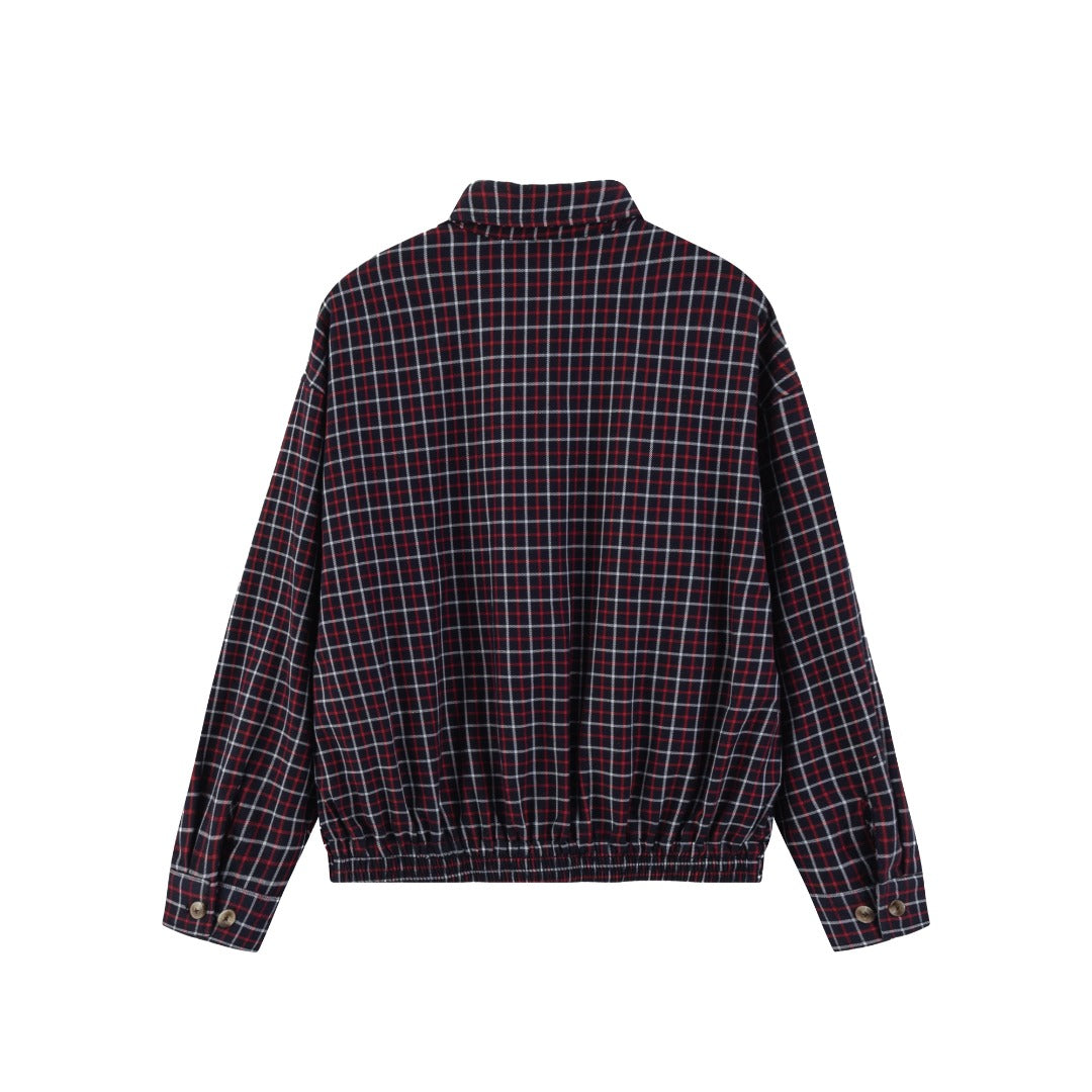 Miu Miu 24FW Red Plaid Wool Jacket