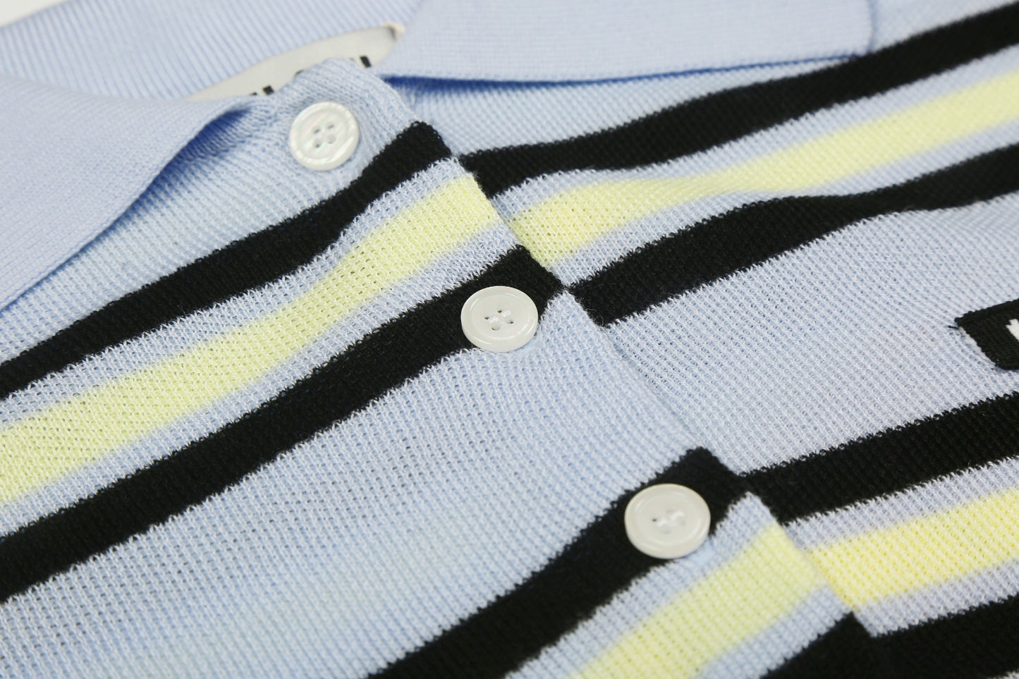 Miu Miu 2025SS Striped Tencel Knit Polo Shirt