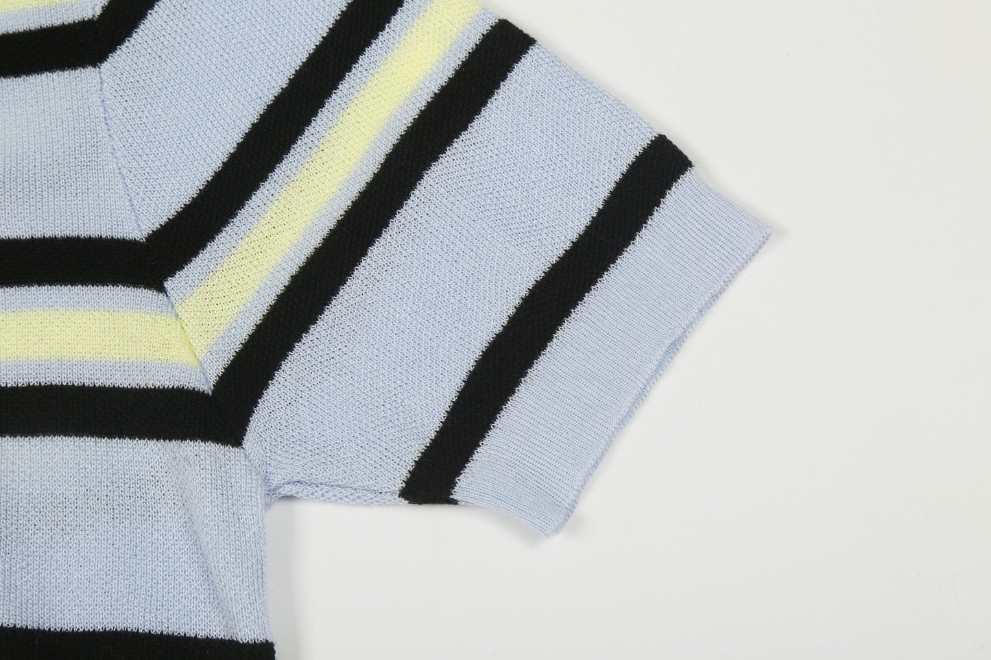 Miu Miu 2025SS Striped Tencel Knit Polo Shirt