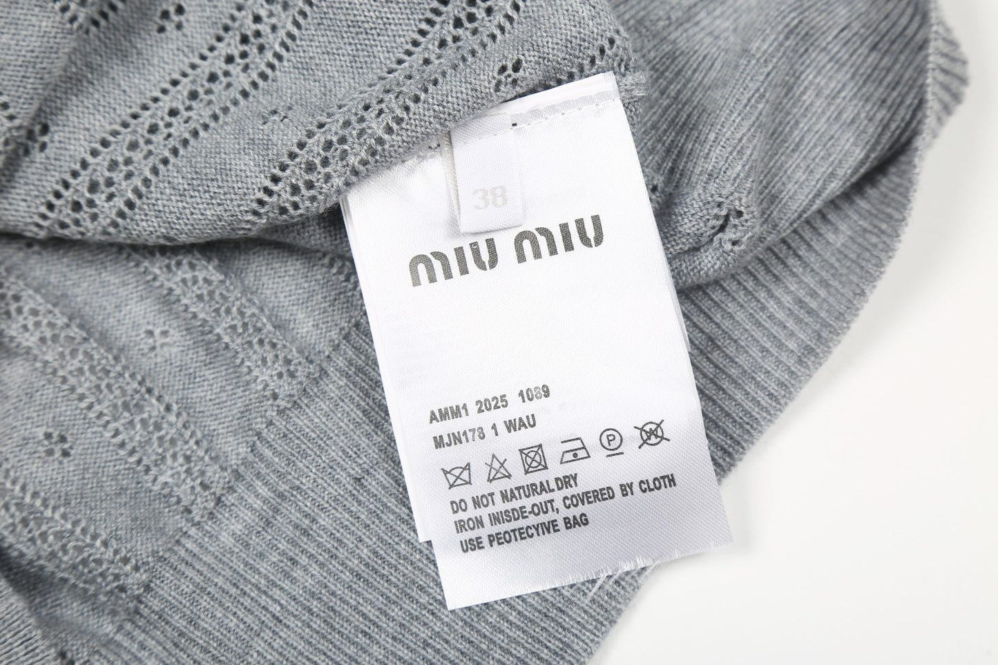 Miu Miu 2025SS Grey Knit Polo Shirt