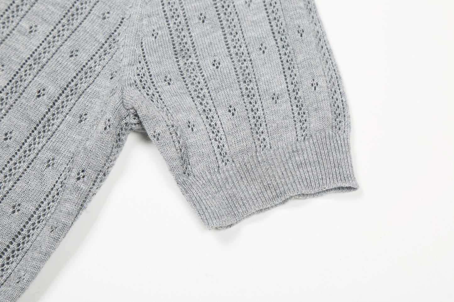 Miu Miu 2025SS Grey Knit Polo Shirt
