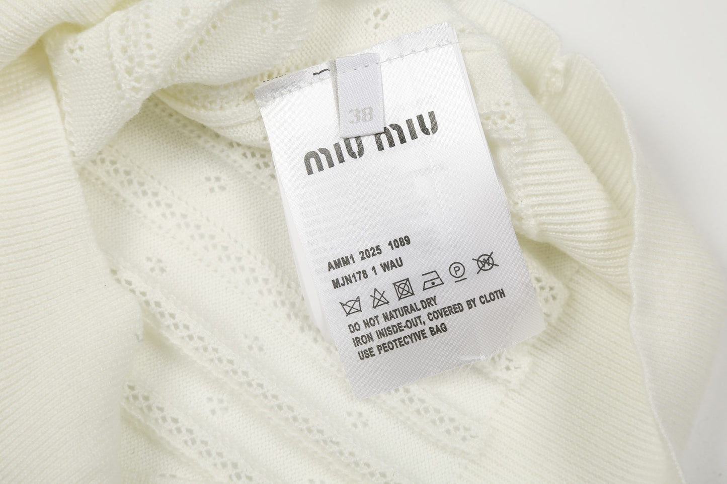 Miu Miu 2025SS White Knit Polo Shirt