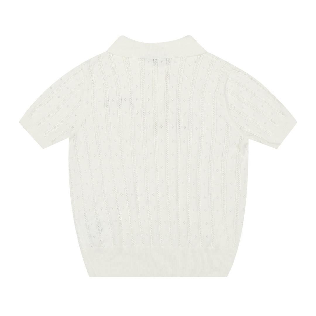 Miu Miu 2025SS White Knit Polo Shirt