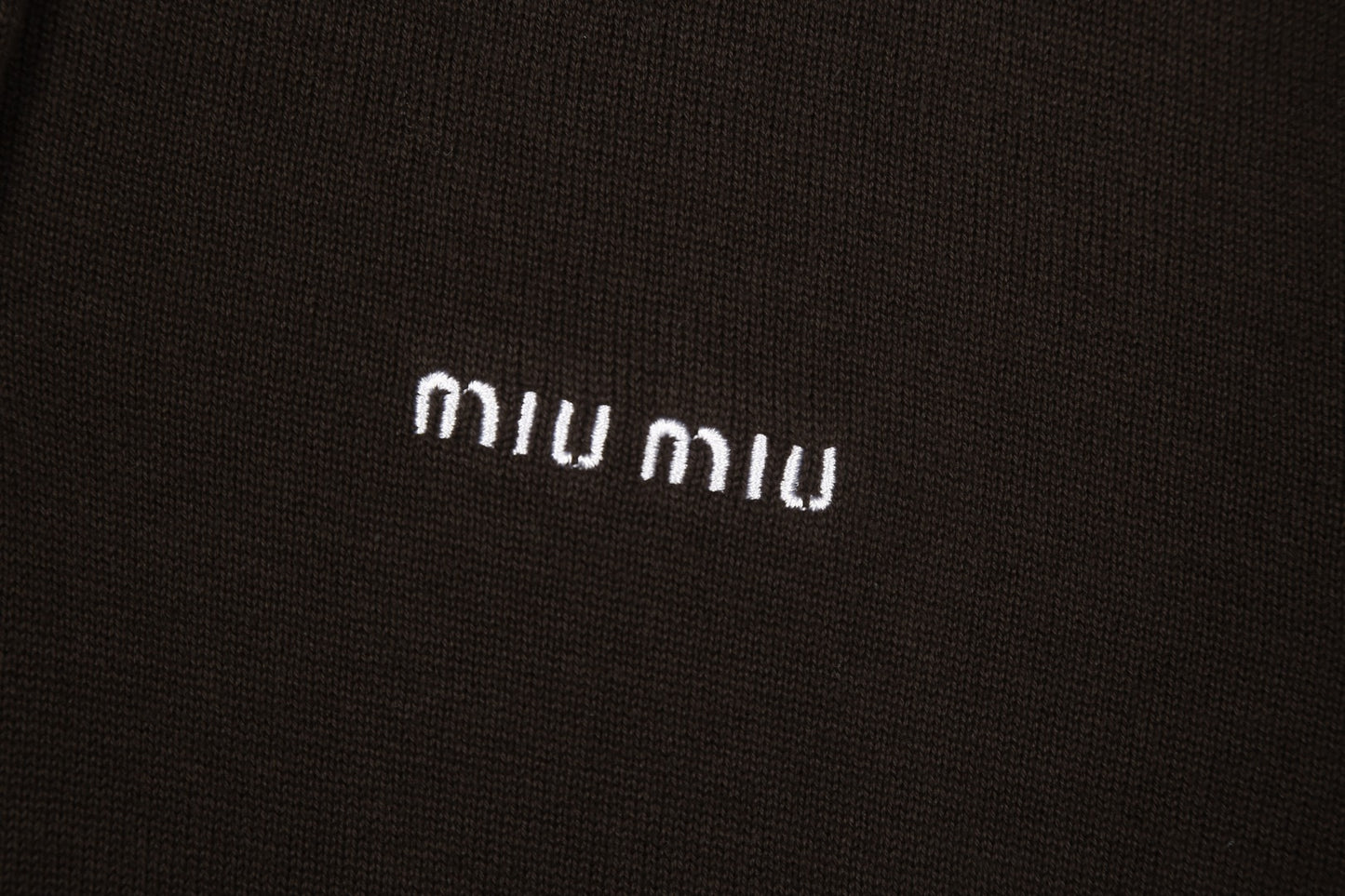 Miu Miu 2025SS Contrast Collar Polo Knit T-Shirt – Brown & Blue