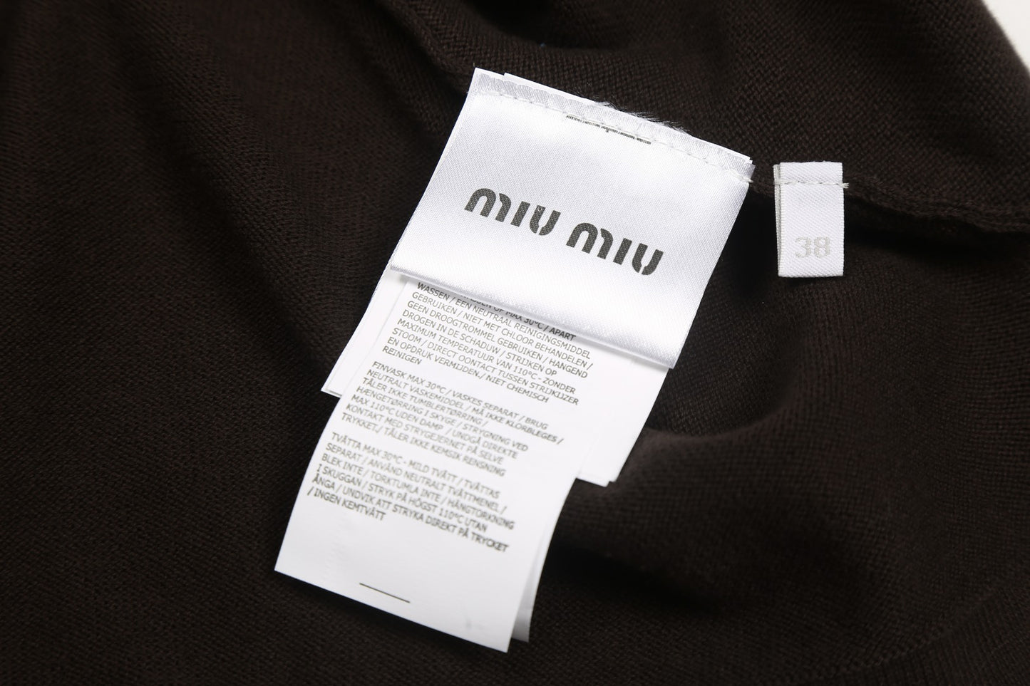 Miu Miu 2025SS Contrast Collar Polo Knit T-Shirt – Brown & Blue