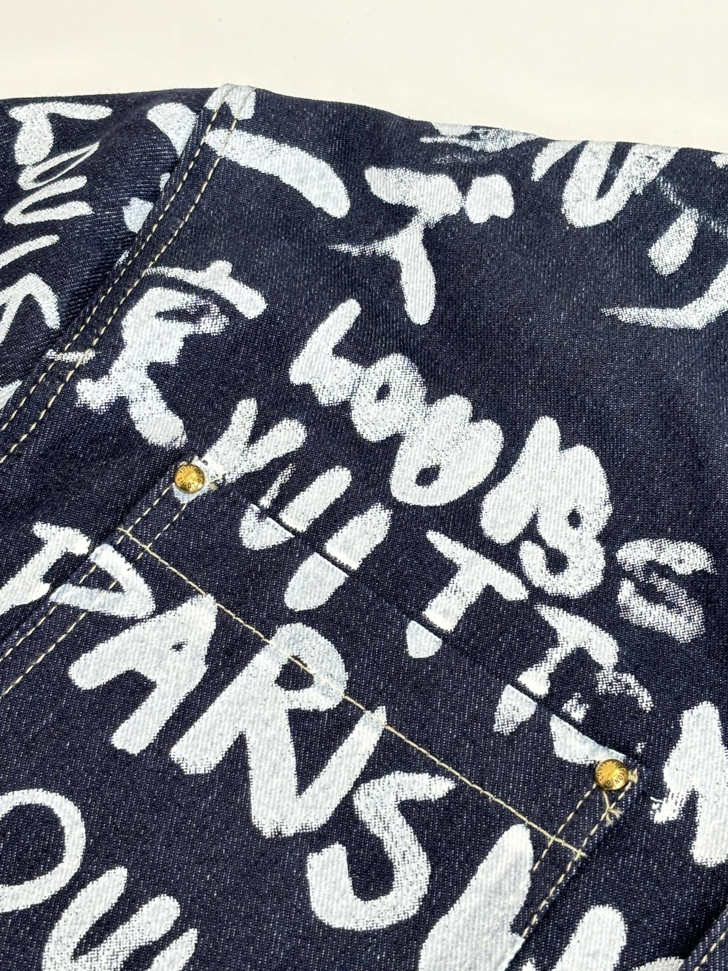 Louis Vuitton FW25 Nigo Collaboration Graffiti Denim Jacket and Jeans - Unisex
