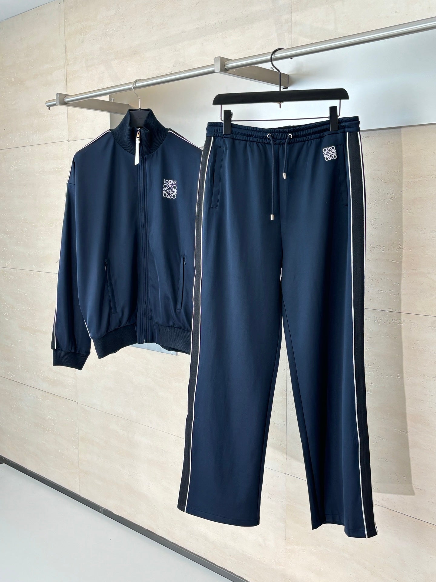Loewe Logo Embroidered Blue Tracksuit - Jacket & Pants Set - Unisex