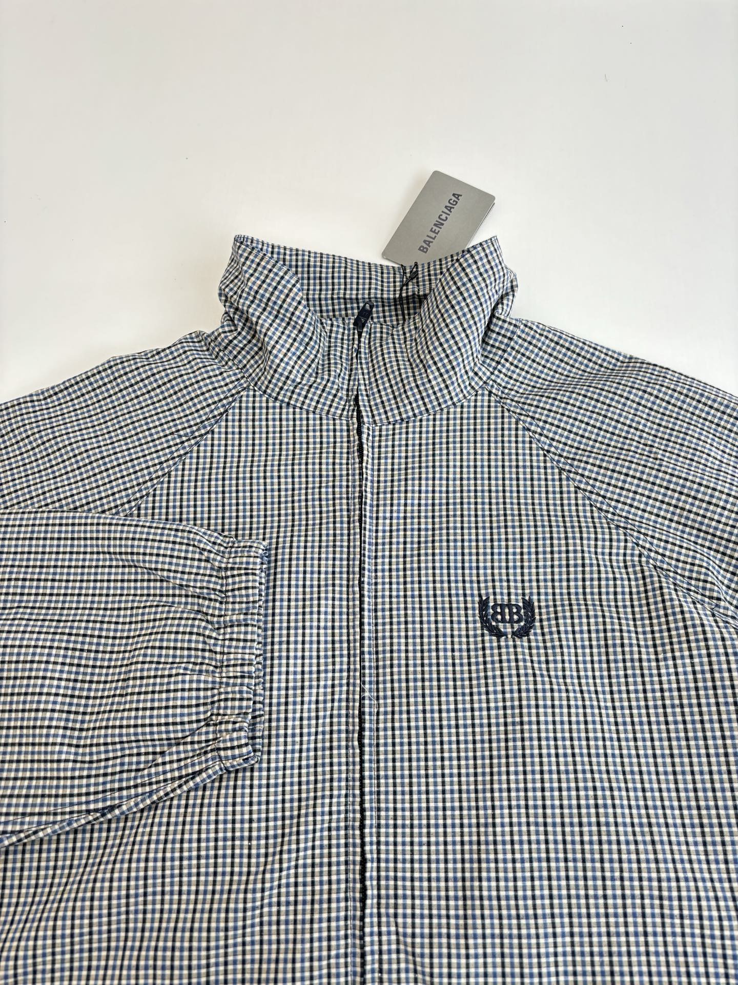 Balenciaga 2025 Embroidered Wheat Logo Checkered Jacket - Unisex