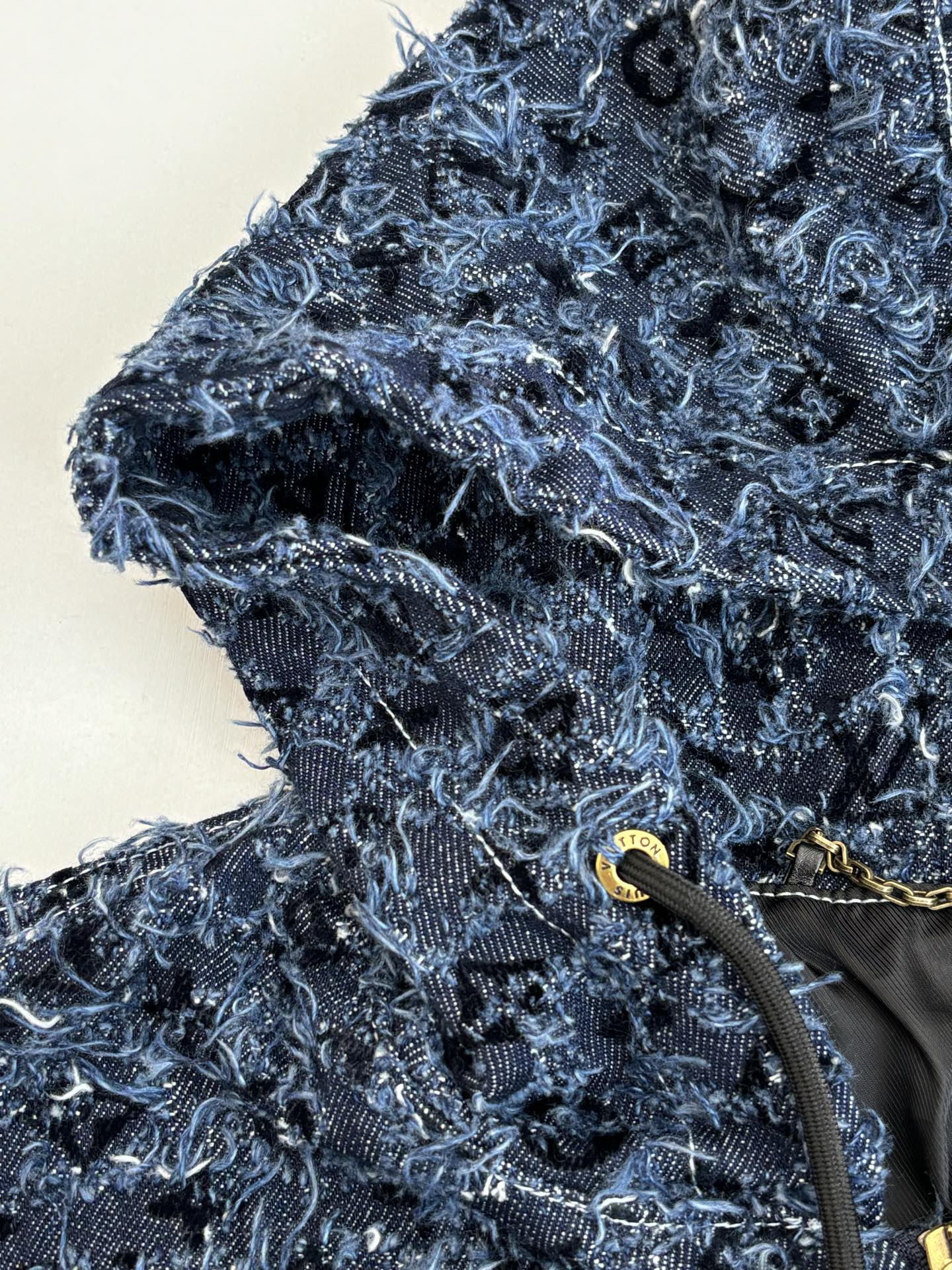 Louis Vuitton 25FW Logo Jacquard Fringed Denim Jacket and Jeans Set