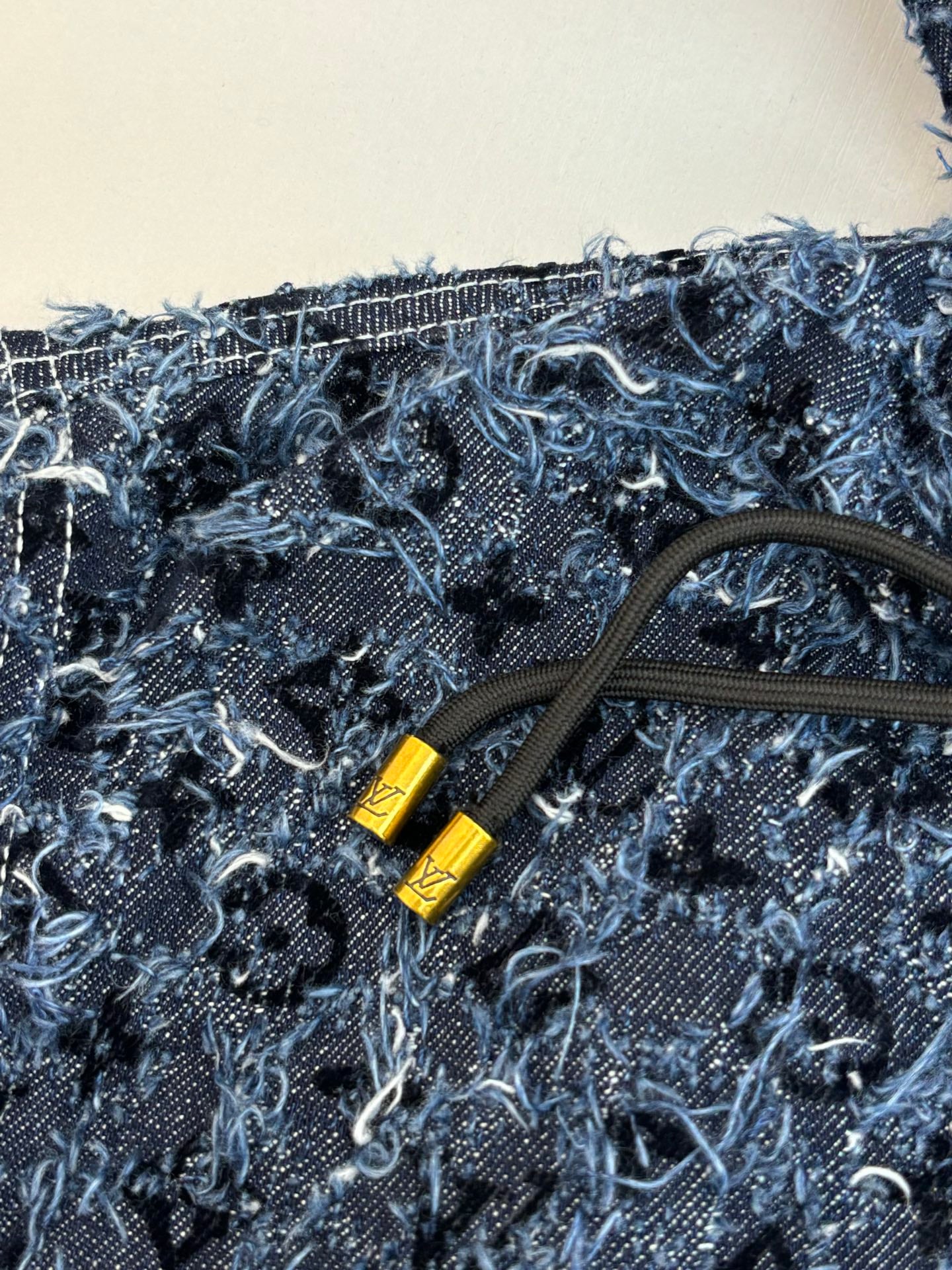 Louis Vuitton 25FW Logo Jacquard Fringed Denim Jacket and Jeans Set