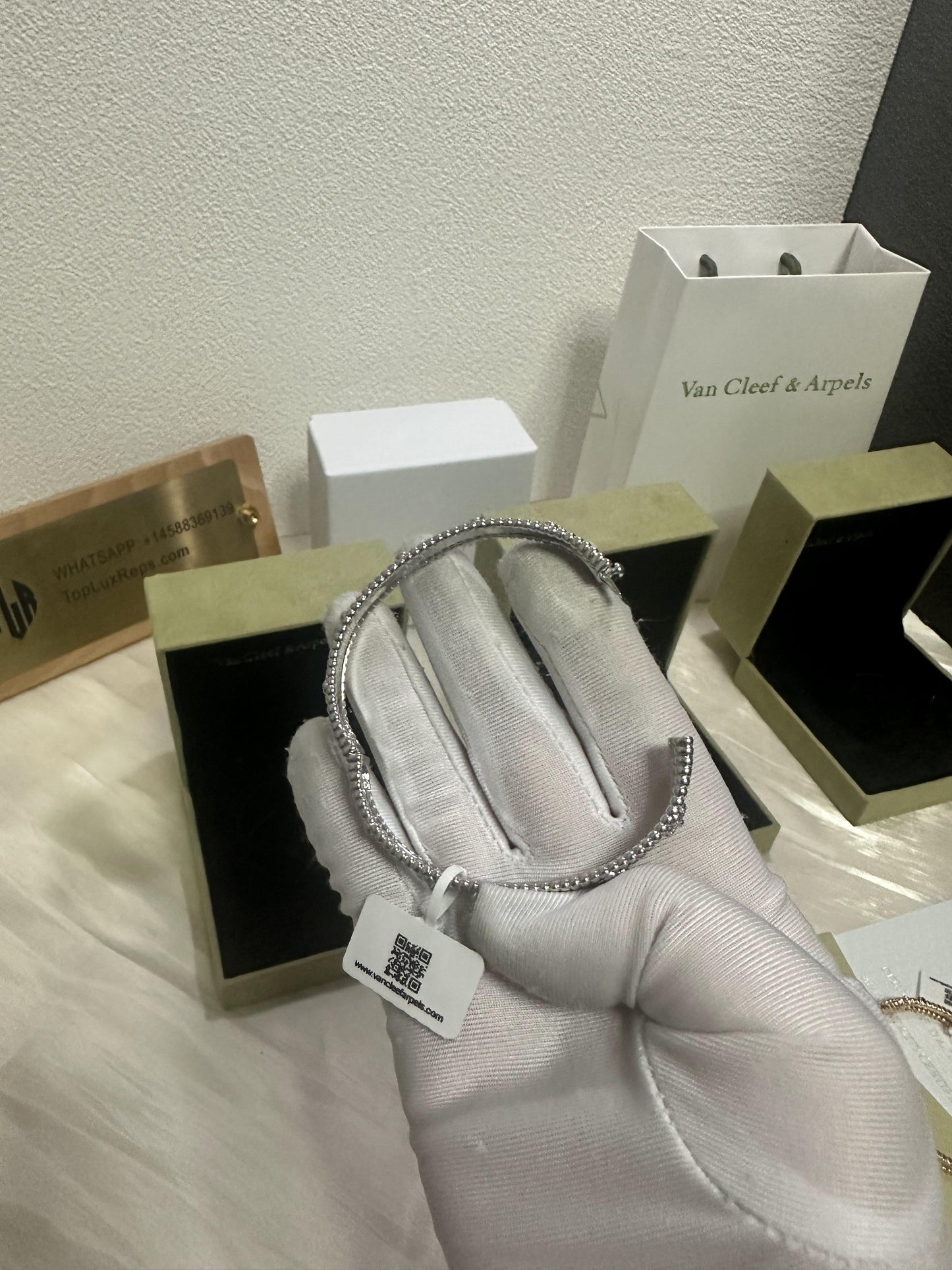 Van Cleef & Arpels Perlée Clover diamond bracelets – yellow gold & white gold & rose gold