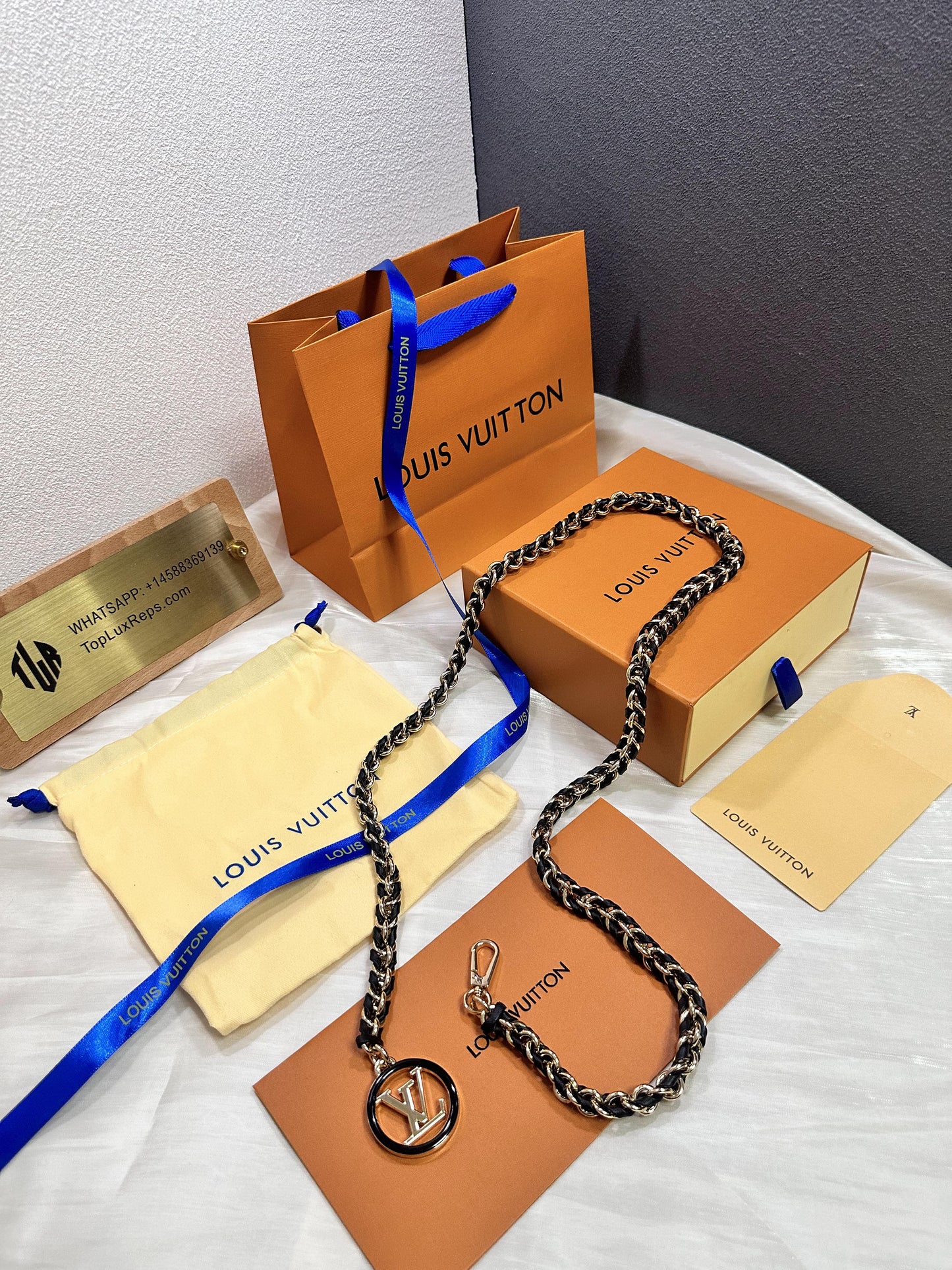 Louis Vuitton chain leather belt