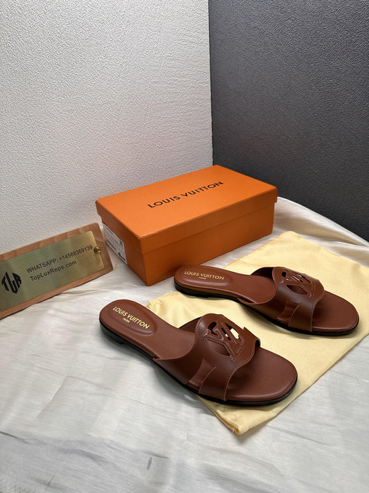 Louis Vuitton Isola slide slippers brown