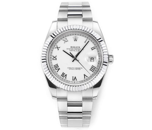 Steel & White 41MM Watch