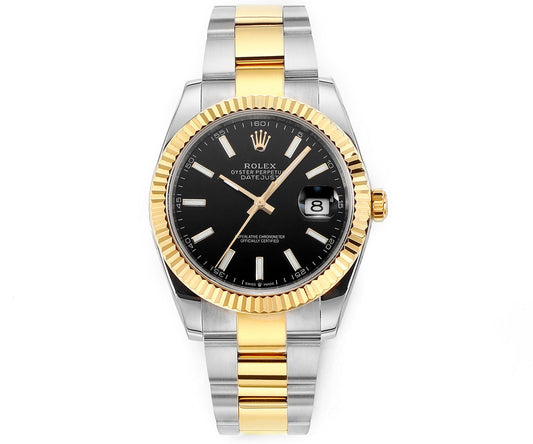 Gold & Steel Black 41MM Watch