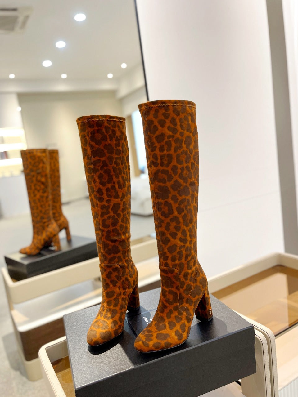 YSL High Suede Heel Boots