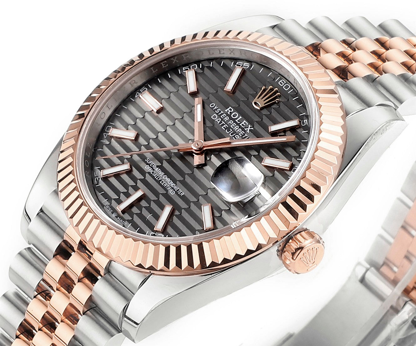 Everose Gold & Steel Jubilee Slate 41MM Watch