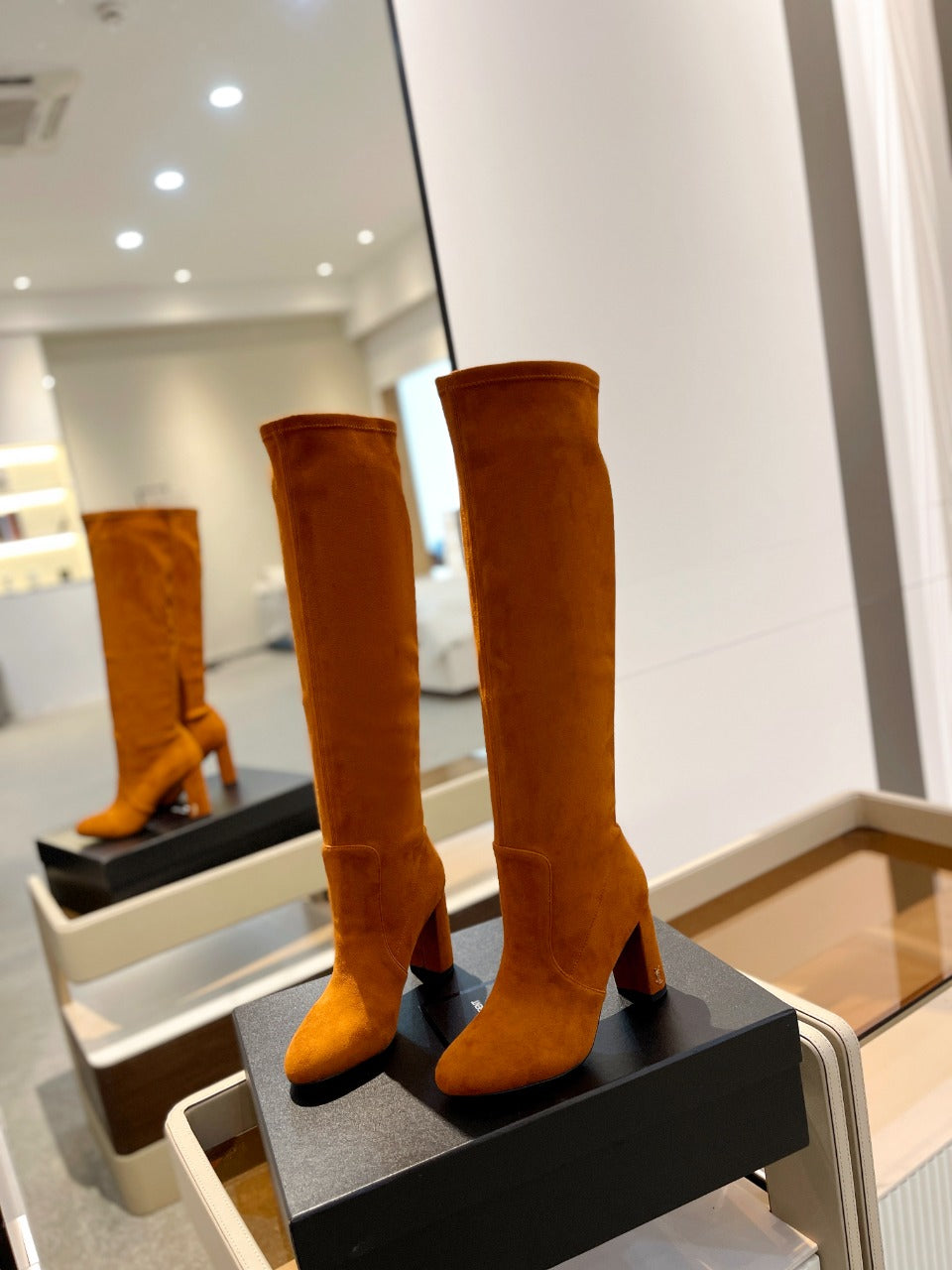 YSL High Suede Heel Boots