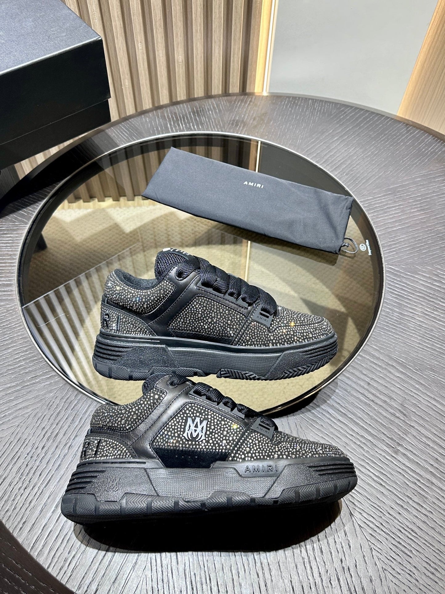 Men's Amiri Premium Leather Platform Mesh Shoes