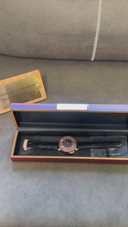 Jacob & Co. Casino Tourbillon Rose Gold Black Dial Automatic Watch