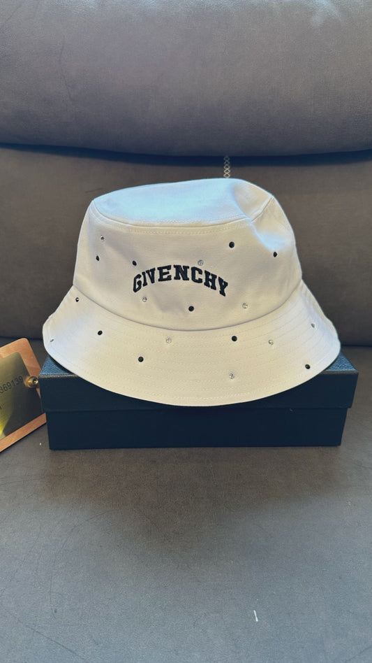 Givenchy White Bucket Hat with Embroidered Logo