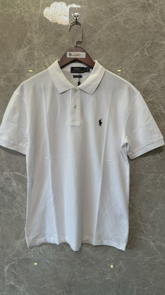 Polo Ralph Lauren Classic Cotton Polo Shirt White with Black Pony Logo