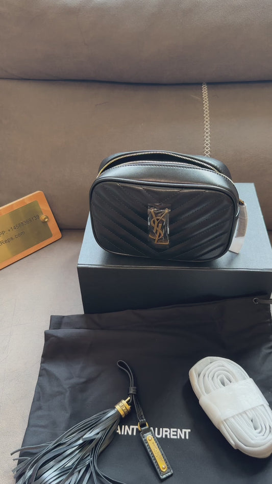 Saint Laurent Lou Camera Bag Black Quilted Leather with Gold Tassel
