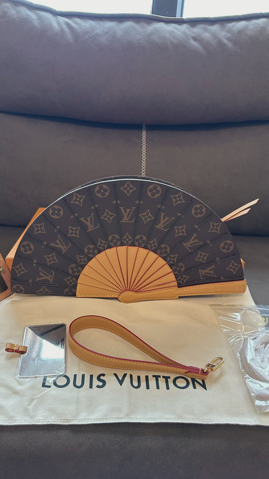 Louis Vuitton Monogram Canvas Fan Bag with Leather Handle