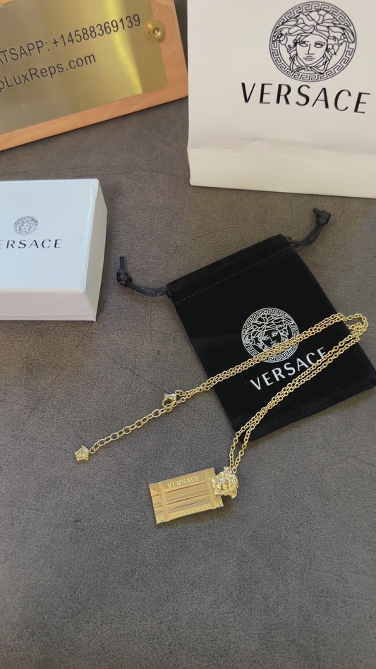 Versace Medusa Gold-Tone Pendant Necklace
