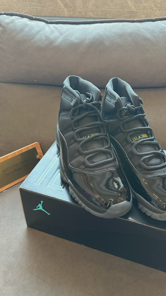 Air Jordan 11 Retro "Cap and Gown" Black Patent Leather Basketball Sneakers