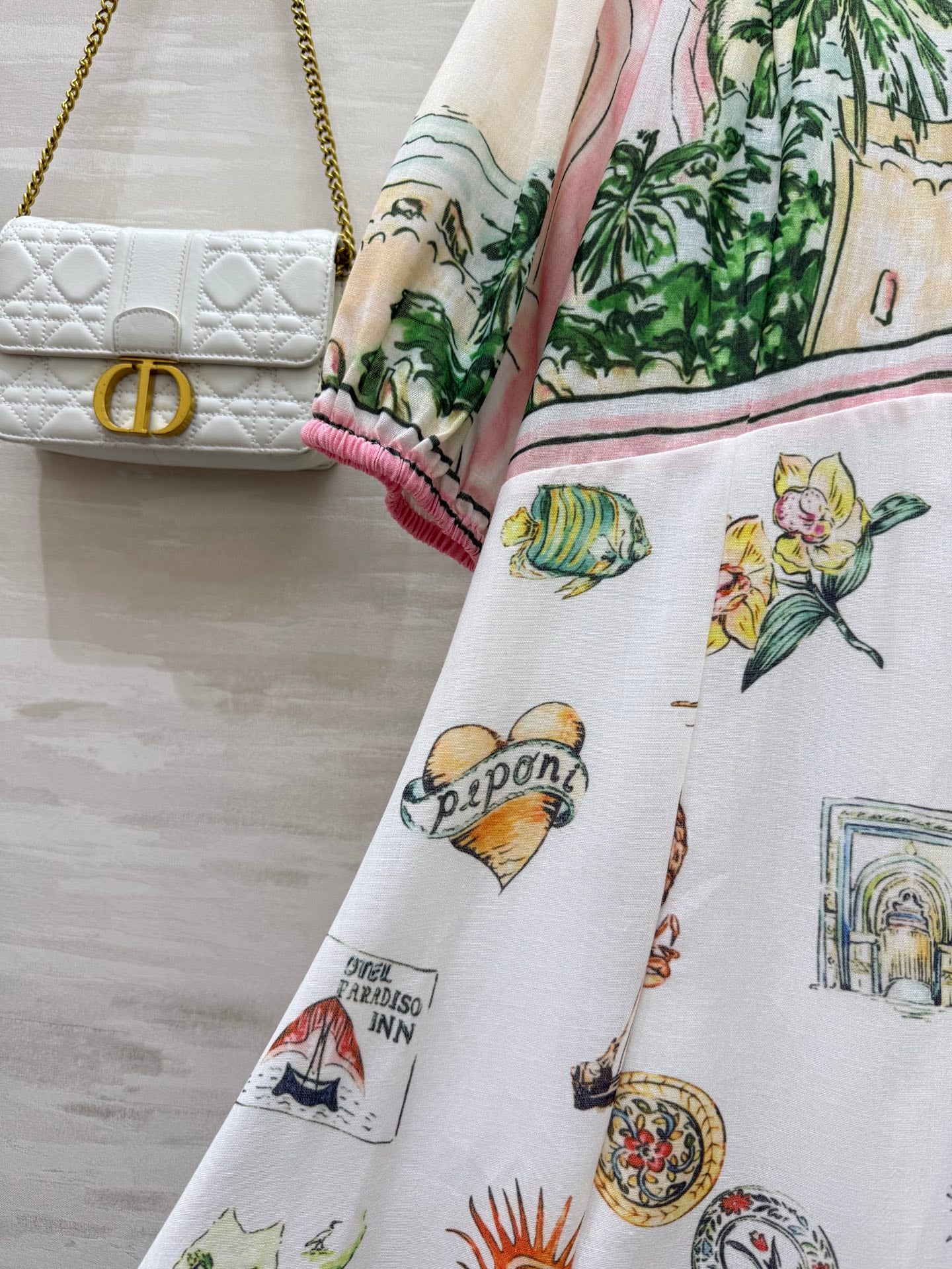 Robe midi en lin à imprimé panoramique pour femme Zimmermann