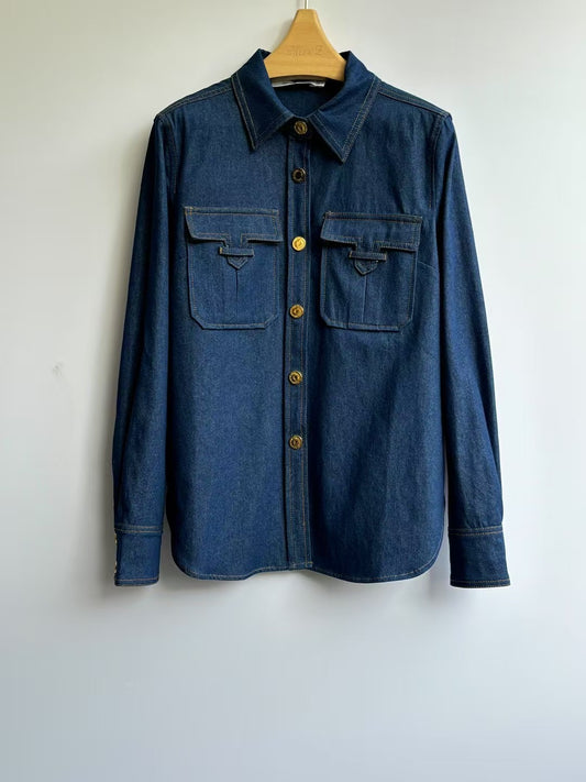 Chemise en jean Zimmermann Illuminate 2025 pré-printemps – Tissu en coton turc