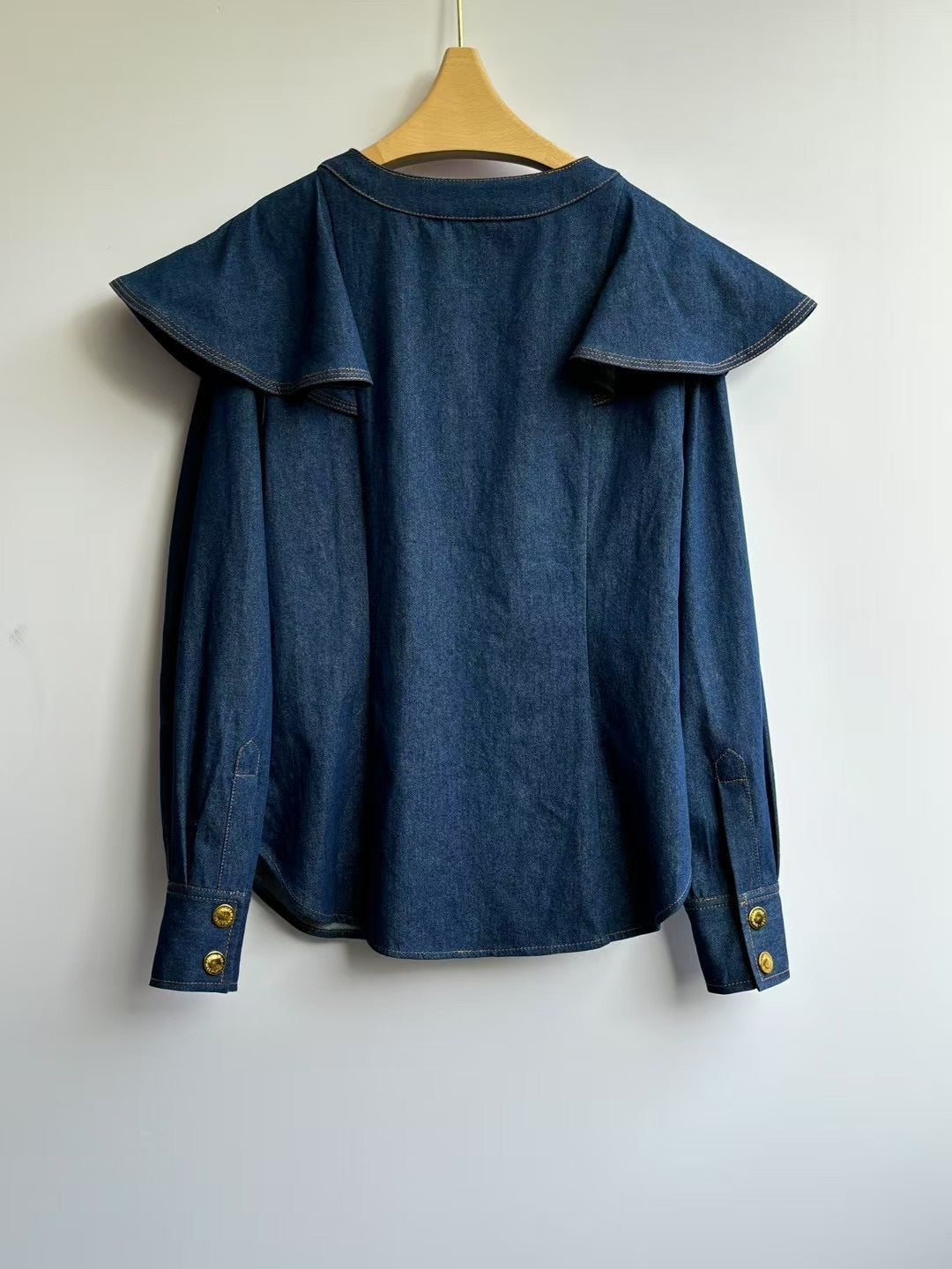 Chemise à volants en denim Zimmermann Illuminate 2025 – Coton turc de qualité supérieure